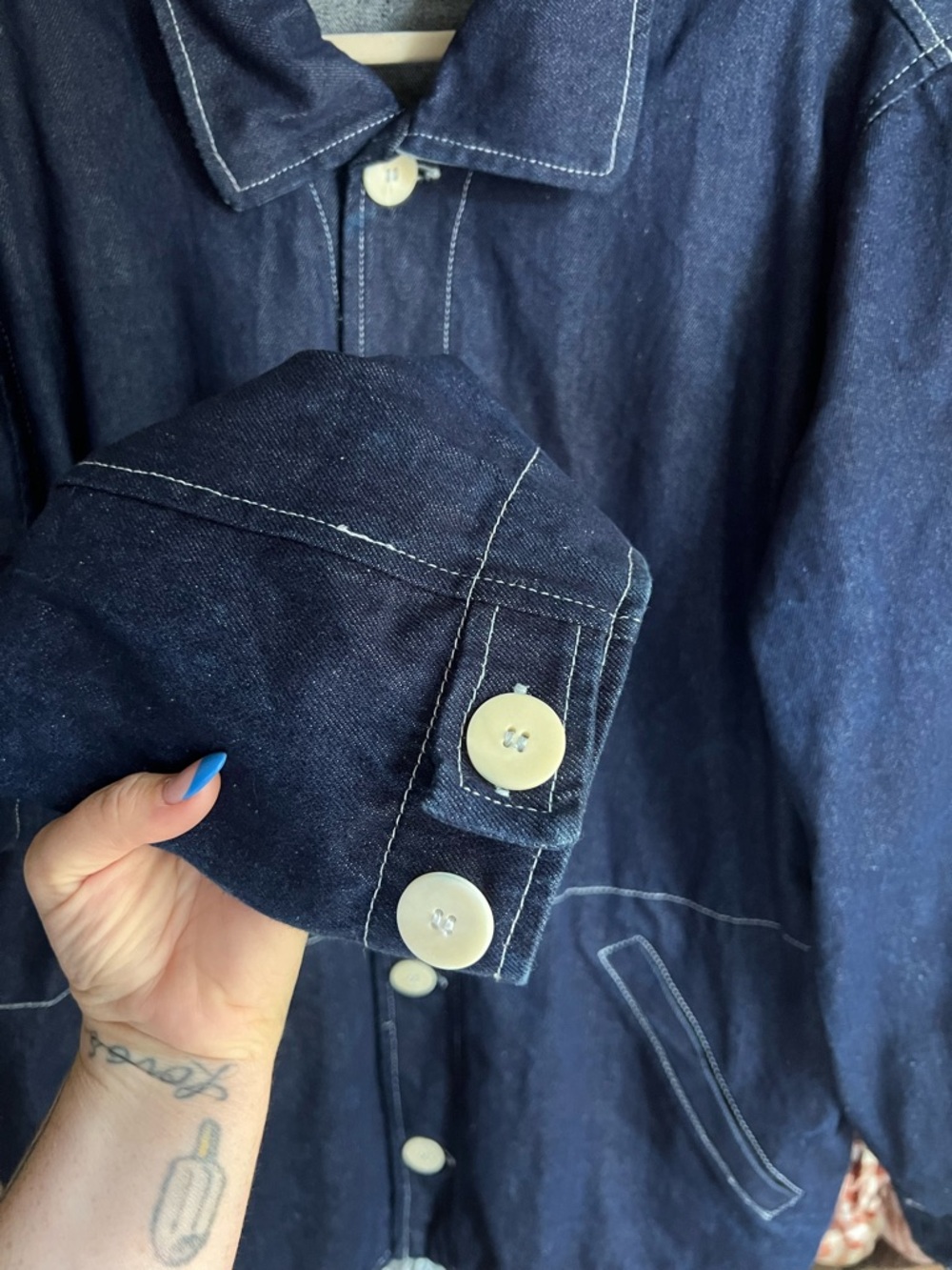 Shelter Denim Indigo Blue Jacket Size XL - Picture 3 of 5